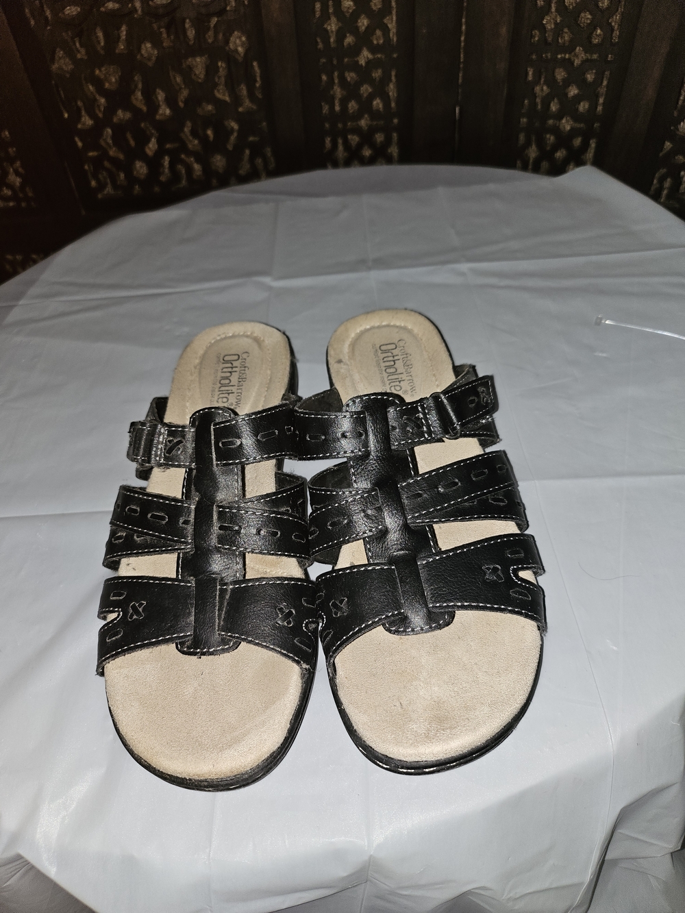 croft & barrow Black Strappy Women’s Slide Sandals